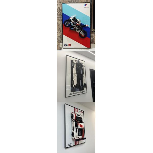 Polycarbonate Modern Art Deco Decorative Glass Photo Frame for Car Display and Wall/Table Showcase