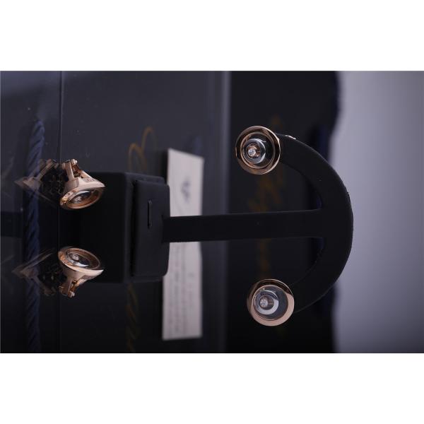 Boucles d'oreille heureuses d'esprit de Chopard dans Rose Gold Ethical White Gold morale avec des diamants