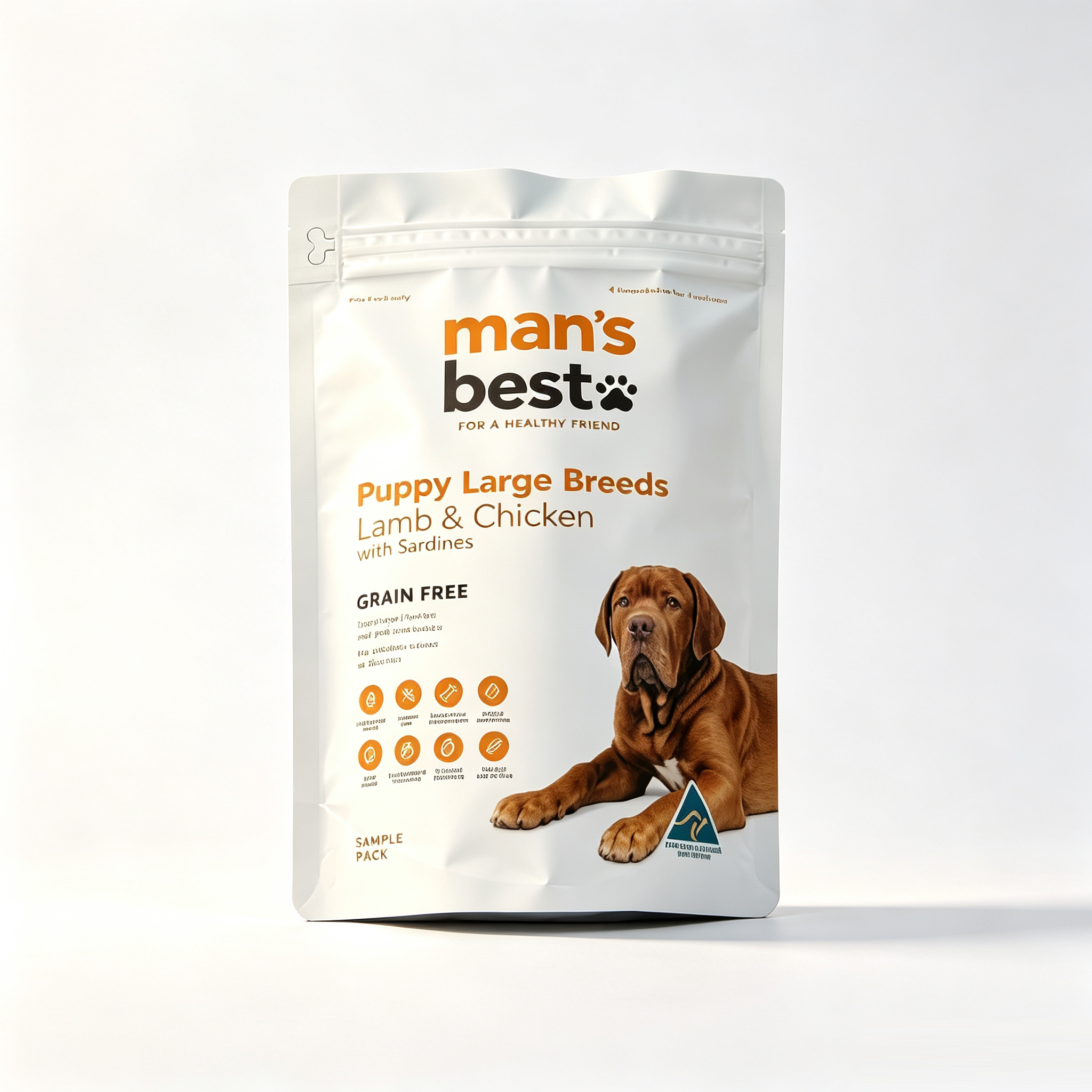 Aluminum Foil Stand Up Pouches With Pull Tab Zipper | Custom Printed Doypack Dog Food Packaging Bags For Puppy Large Breed Grain Free Kibble OEM
