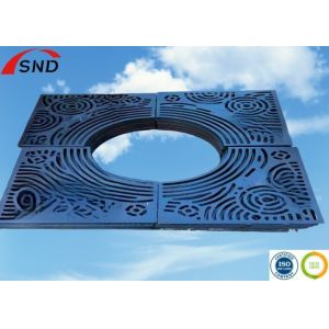Grille d'arbre carrée en fonte ductile avec normes ISO9001:2015 et DIN EN124 pour grille de fosse d'arbre extérieure