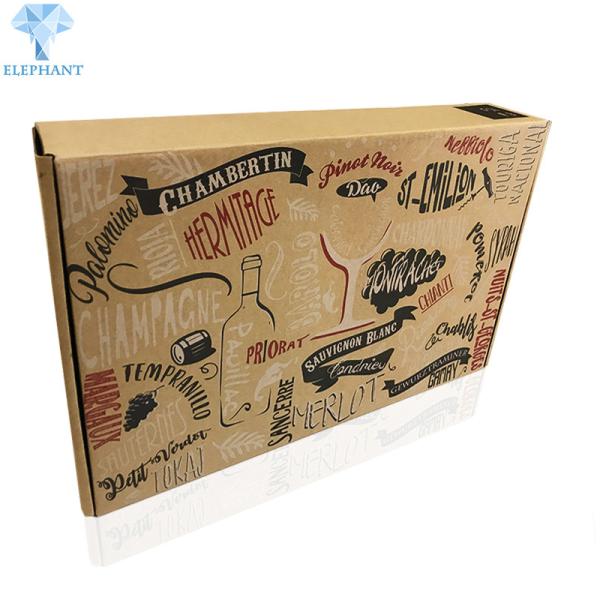 21cm×16cm×11cm Corrugated Shipping Boxes 6 Bottle Wine Shipping