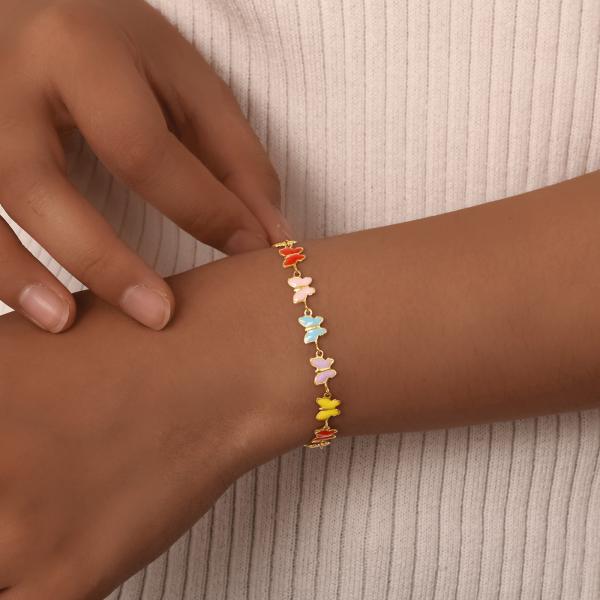 Brazaletes de oro de acero inoxidable para mujeres con encanto para venta al por mayor con incrustaciones de cristal colorido