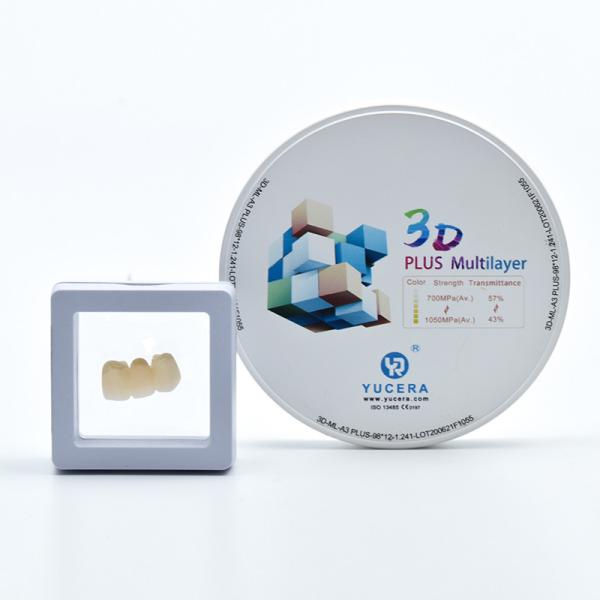 Yucera Multilayer Zirconia Block 25mm 1200HV 3D Pro Highly Esthetic