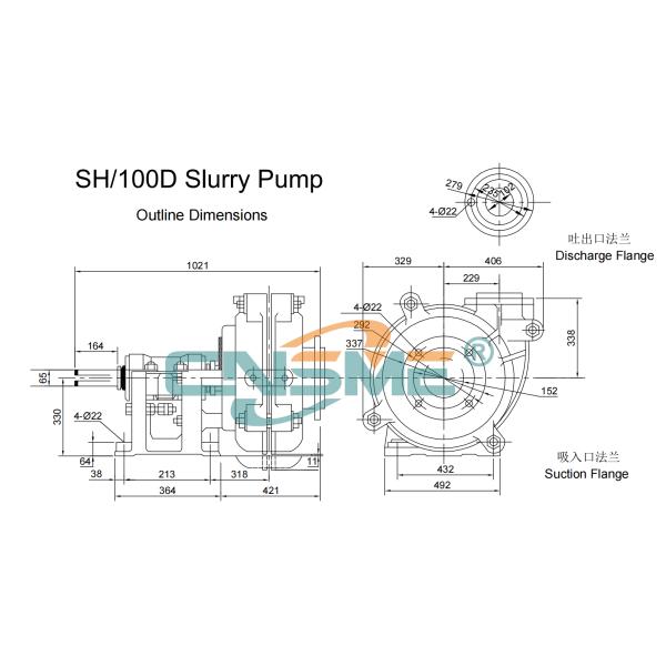 6'' × 4''  Type Heavy Duty Full Metal Lined Centrifugal Slurry Pumps for Mining Tailings