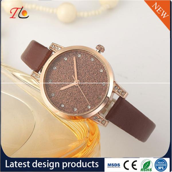 wholesale customization Pu watch  alloy case  quartz watch fashion watch Colorful leather band Shining diamond ladywatch