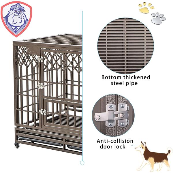Modern Style Pet Dogs Cage Heavy Duty Steel Dog Kennel for Medium to Large Size
