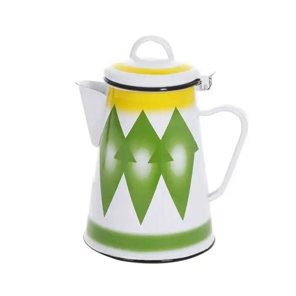 Eco Friendly Classic Saudi Type Enamel Tea Pot Water Kettles Custom Decal Design