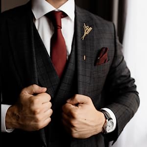 Men's Metalic Gold Flower Lapel Pin/Shirt Stud Brooch Golden, Gentleman's Essentials Premium Handmade Flower Lapel Pin