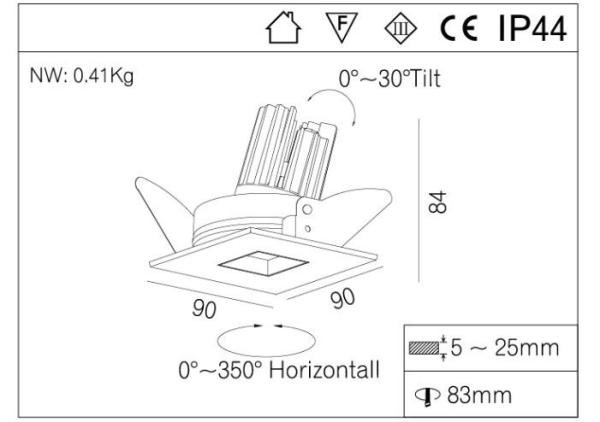 10W Magnetic Cove Led Recessed Downlights , Hotel Led Lighting 3000K Warm White
