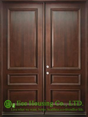 Classic Double Leaf Solid Mahogany Wood Entry door For Villas/Apartment, Double Swing