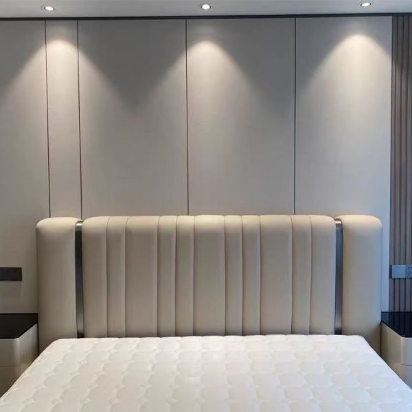 MDF Panel Type MOYI Leather Modern Double Design Wooden Queen Set Bedroom Set Luxury King Size Bed