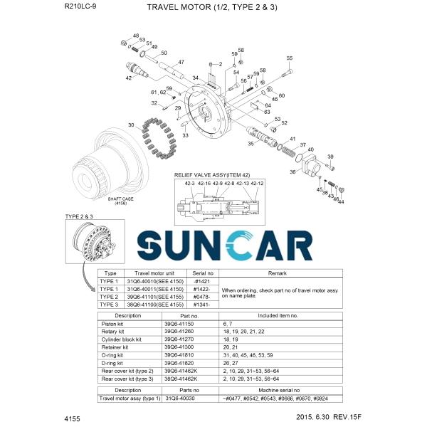 Герметизируя набор для экскаватора Hyundai R210NLC-9 мотора 39Q6-40100 39Q640100 перемещения