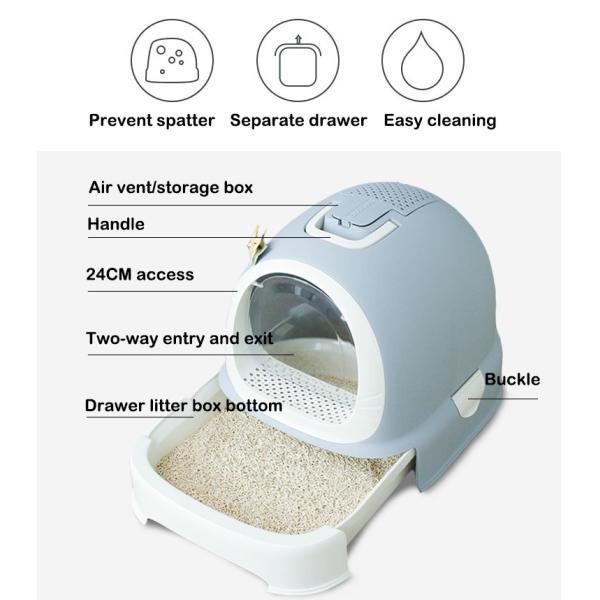 Automatic Cleaning Plastic Cat Litter Box for Multiple Feline Friends