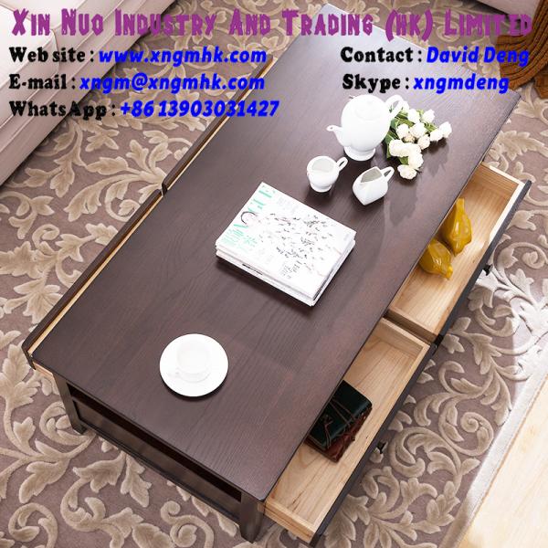 Oak four drawer coffee table American coffee table living room furniture