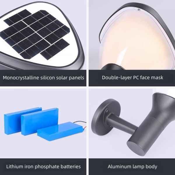 LED Solar Wall Light With Motion Sensor & IP65 Waterproof for Garden Fence & Walkway