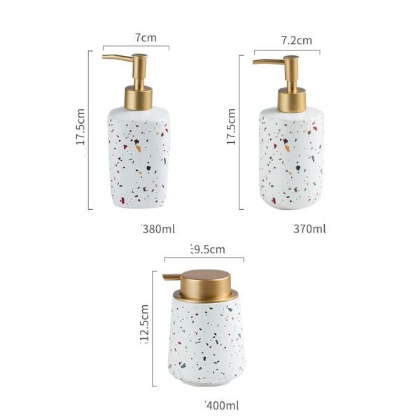 Luxury Ceramic Bathroom Set Soap Bottle For Shampoo Liquid Lotion