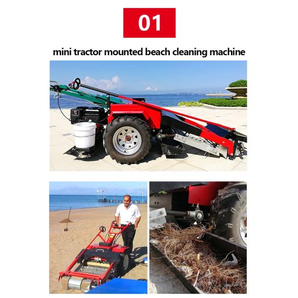 Environmentally Friendly 1200mm Industrial Steel Walk-Behind Beach Sand Cleaning Machine