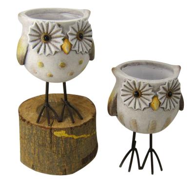 Outdoor TerraCotta Animal Garden Ornaments Owl Garden Planters For Patio