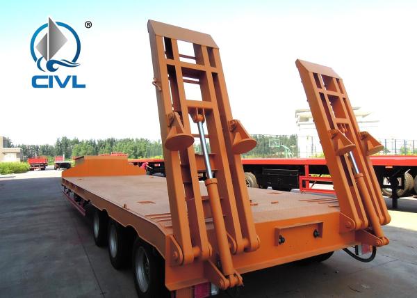 40-60 ton low flatbed semi-trailer hydraulic ladder for transporting construction machinery