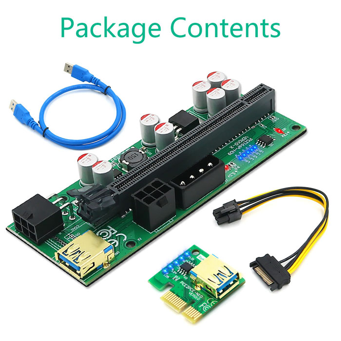 Рослость 1x PCIE к графической карте расширения 16x с дисплеем цифрового метра 3.3V и красочным внезапным СИД 3528