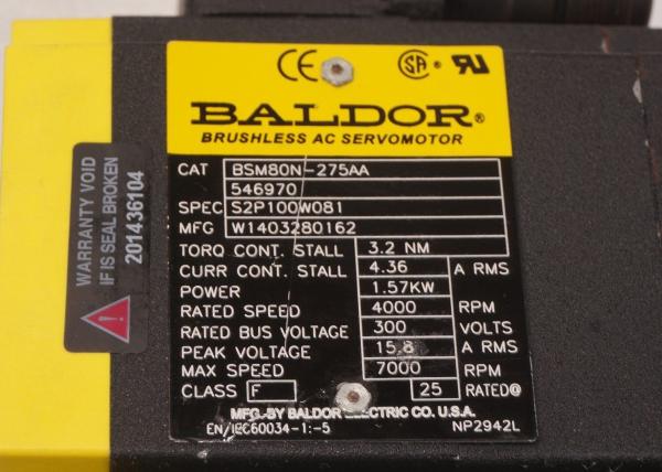 NOUVEL ORIGINAL DE BSM80N-275AA, KILOWATT 4000RPM DE 14.4AMP 300VAC 1,23 28,3 LIVRES DANS LE COUPLE CONTINU DE STALLE.