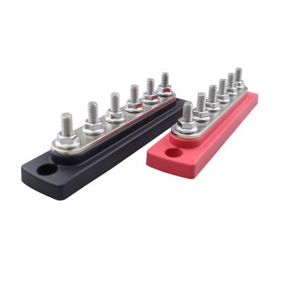 6 Stud 300V DC 178*38*53mm Marine Bus Bar Power Distribution Block with 3/8Post (M10) Terminal