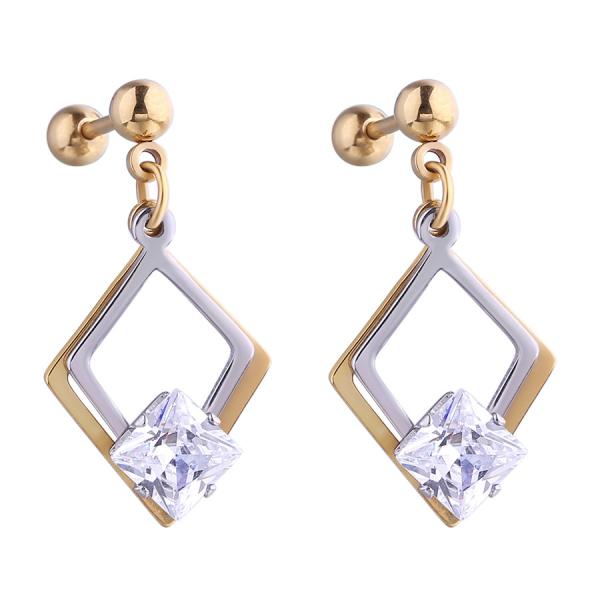 New style zircon earrings gold plated shinning hoop earrings for girls