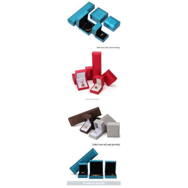 Boîte à bijoux Hanhong 2022 Ensemble d'emballage Boîte à bijoux en cuir PU avec logo Boîte à bague imprimée sur mesure