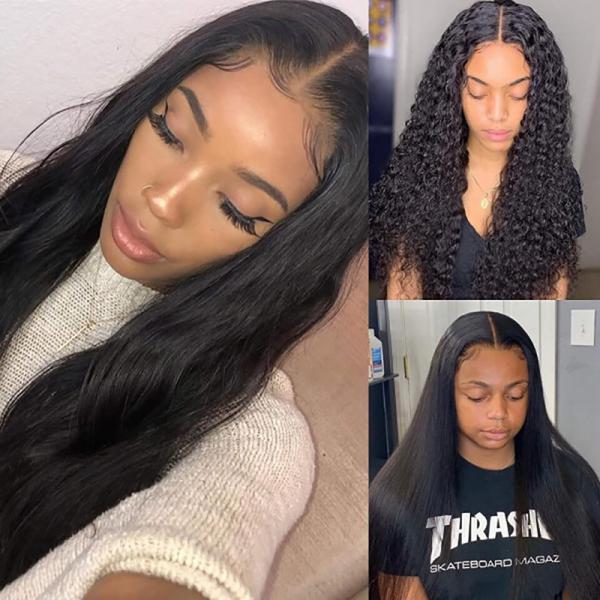 Restyled Straight 22 Full Lace Human Hair Wigs  No Tangle