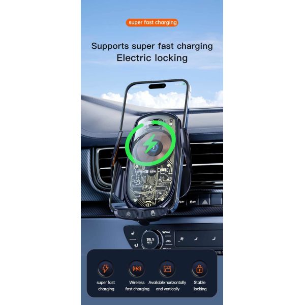 Magnetic Wireless Car Charger Mount 360° Rotation Car Phone Holder