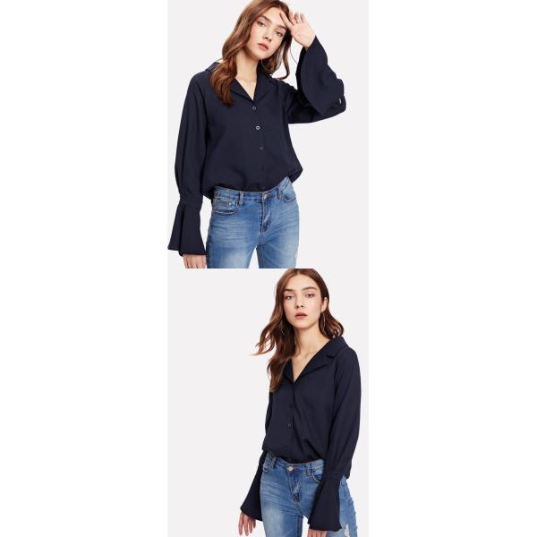 long sleeve casual blouse designs for women