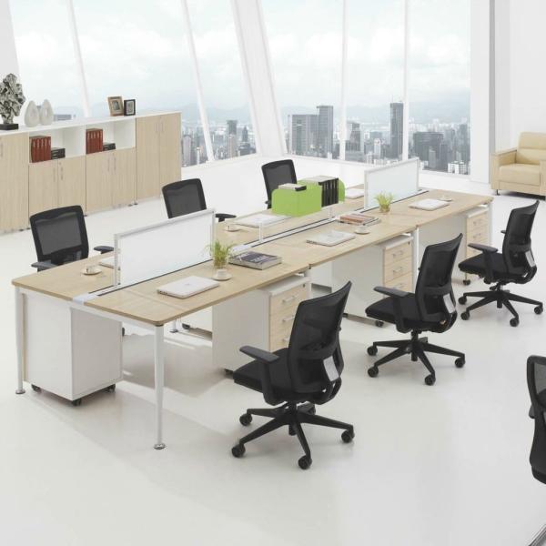 Custom Made Particle Board Office Furniture Computer Table With Resin Flower Pattern