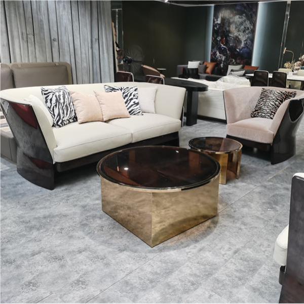 factory Luxury Modern Furnitures lounge  low seating Leather Sofa For Livingroom