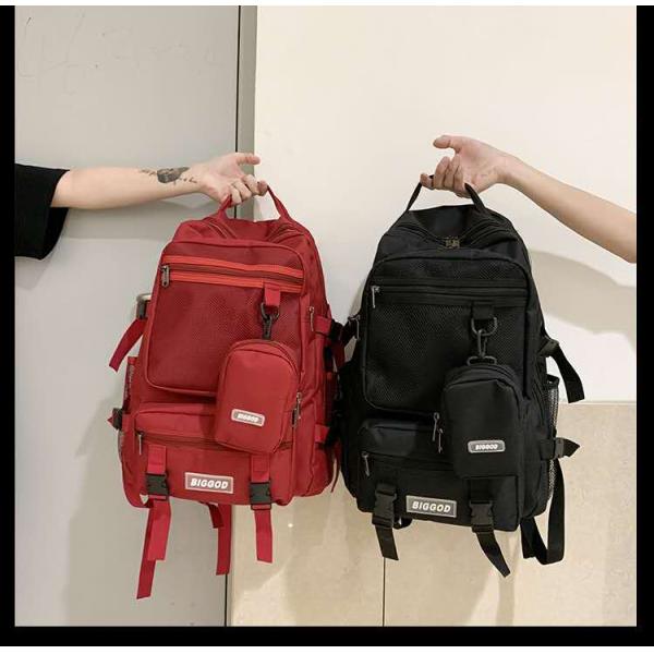 Red BSCI Business Back Packs Casual Large Capacity Oxford Travel Backpack