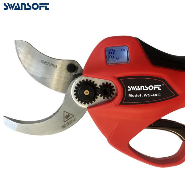 Swansoft 25.2V Cordless 4.0CM Electric Pruner with LED Display Screen Finger Protection