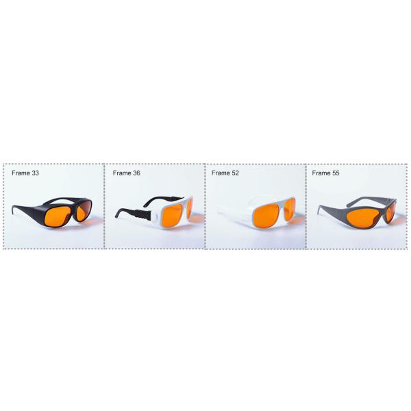 CE EN207 200-540nm Red Laser Protection Glasses For Excimer Ultraviolet Argon KTP