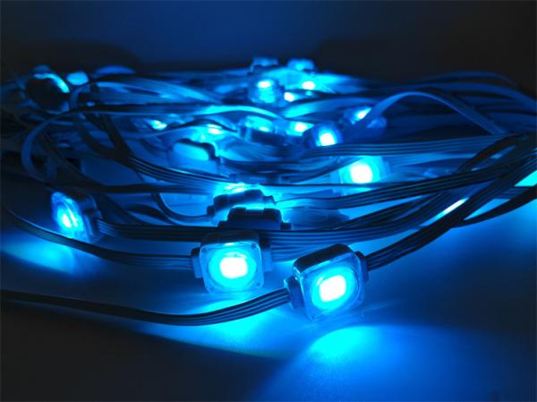 1.5w 12v colorido mejorado inteligente 25mm luces de la cuerda decorativas de Navidad al aire libre