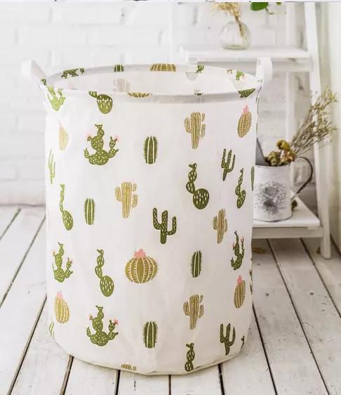 Promotion Big Size Kraft Paper Storage Bags Hamper Basket Canvas With Printing