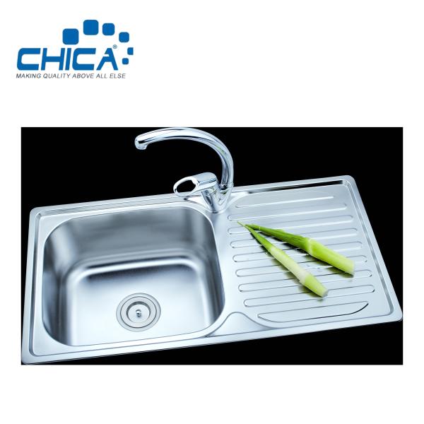 Hot Sale Stainless Steel Kitchen Sink Single Bowl Kitchen Sink Topmount Kitchen Sink With Wing