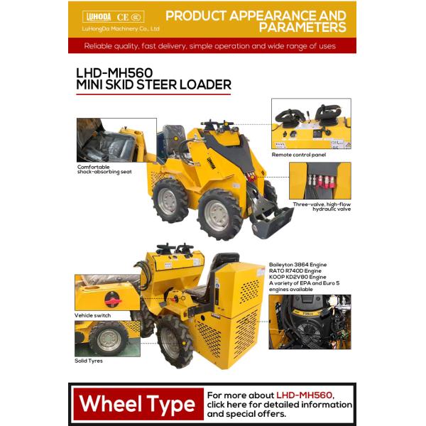 EPA Skid Steer Loader Steer Loaders Multifunction Hydraulic Mini Skid Steer Kubota Engine Mini Skid for Sale