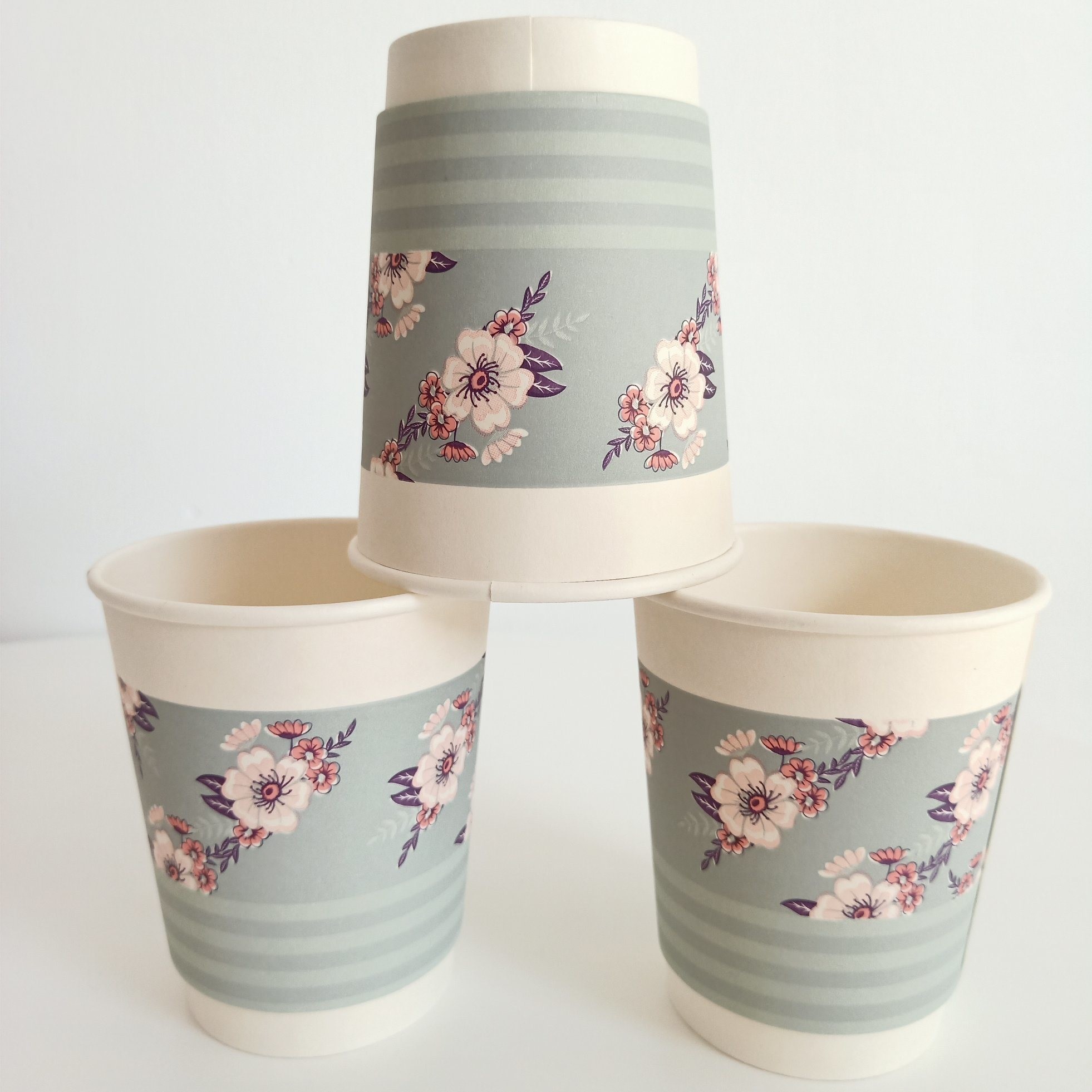 300g Single Wall Paper Cup for Hot Drinks Creative Style Hot Cup Paper Disposable Cup