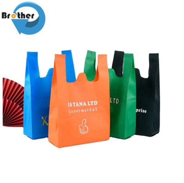 Cheap Price Emboss Non Woven Advertisement Bag Big Size PP Non Woven Shopping T-Shirt Bags for Supermarket