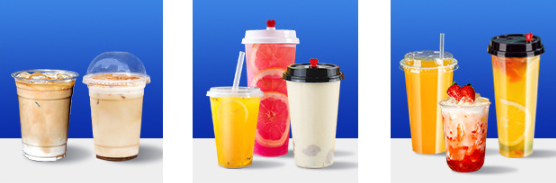 Custom Logo Thickened High Transparency PET Plastic Cups With Lids For Coffee Milk Tea