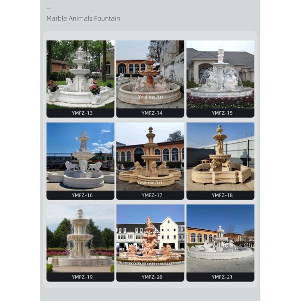 Outdoor Hand Carved White Marble Angel Statue Water Fountain