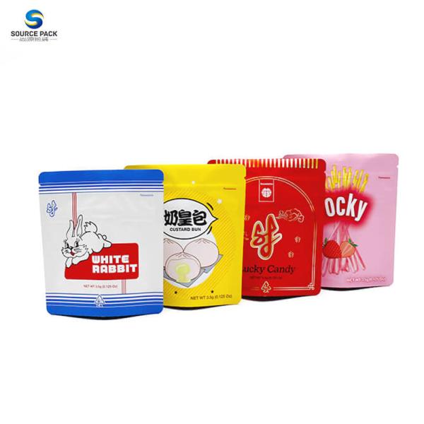 Plastic Mylar Bag Weed Packaging Bag Smell Proof Zipper Stand Up Pouch For CBD