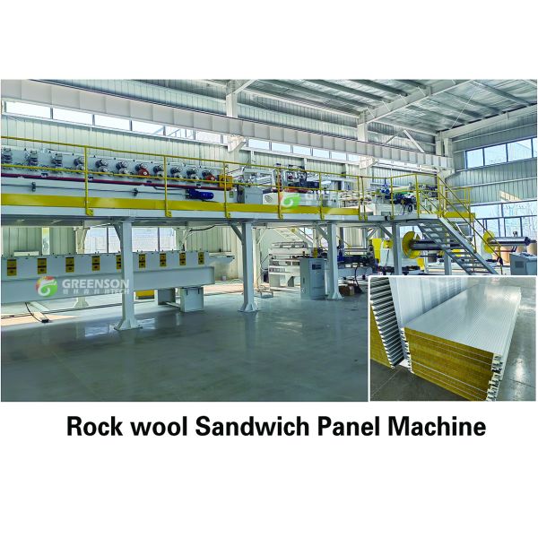High Speed Energy Saving Fully Automatic Rock Wool Sandwich Panel Making Machine For Building Applications