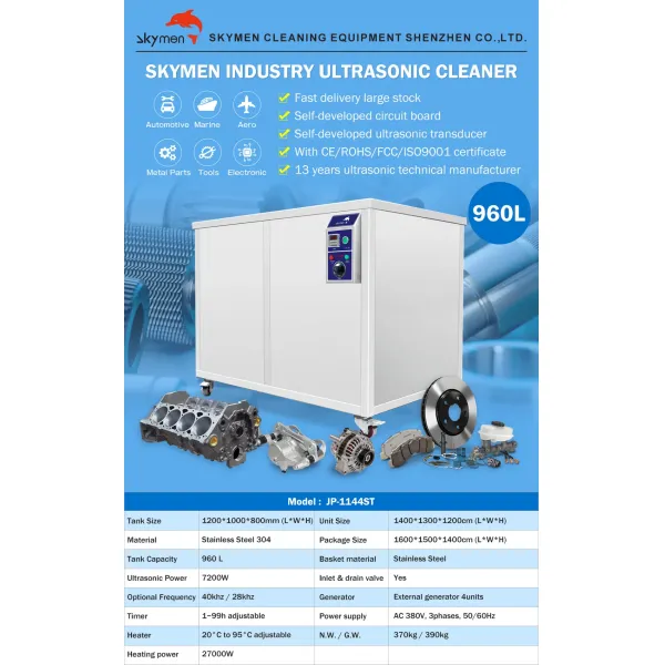 960L Large Tank Ultrasonic Cleaning Machine for Industrial Cleaning Using