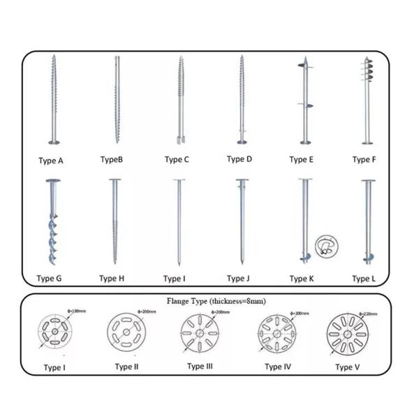 Pilotes de tornillo de anclaje Galvanización por inmersión en caliente HDG Tornillo de tierra Pilote de cimentación para casa de madera