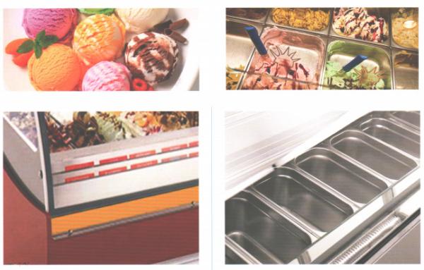 240V/50Hz Ice Cream Cake Display Freezer , Air Cooling Ice Cream Fridge with 1800mm Length