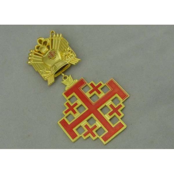 3D Gold Custom Medal Awards , Zinc Alloy Synthetic Enamel Medal